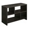 Modern Espresso Brown Wood Console Table with 2 Storage Shelves for Home or Office Use